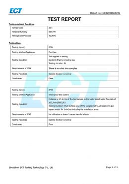 ใบรับรองการทดสอบ EK IP66